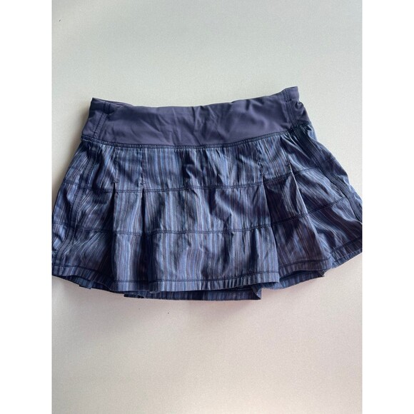 lululemon athletica Dresses & Skirts - NOT FOR SALE Lululemon Blue Stripe Pace Rival Skirt 6